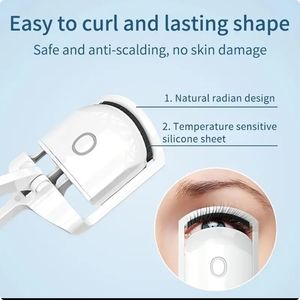 Electric Heated Eyelash Curler Long-Lasting Curl Electric Eye Lash tool Pink new